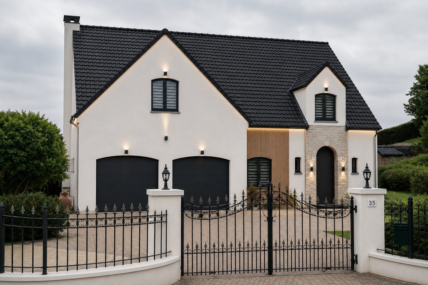 Render van een totaalrenovatie met buitenisolatie en nieuwe gevelafwerking